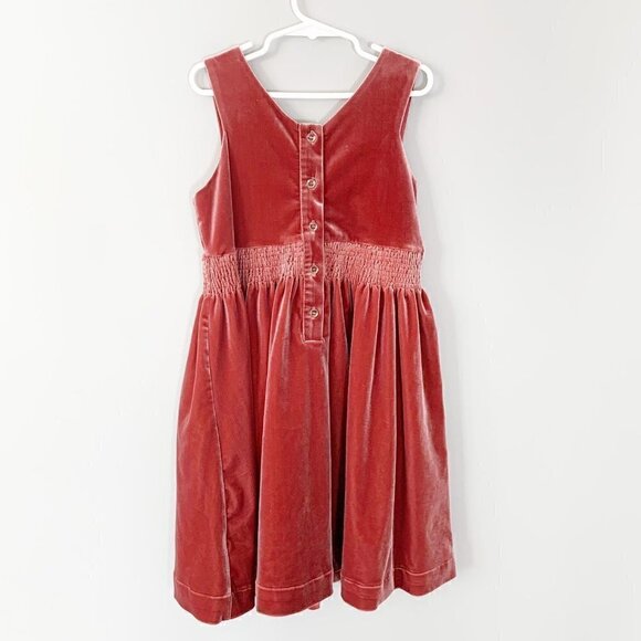 Rowe thick heavy exposed button knee length crushed velvet dress - Picture 5 of 9